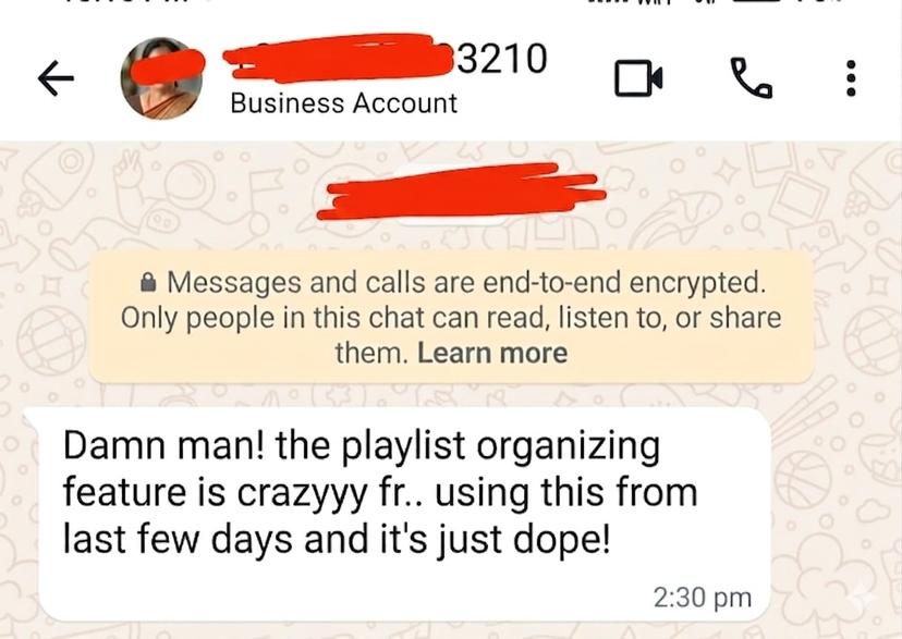 WhatsApp review from Kavita S.