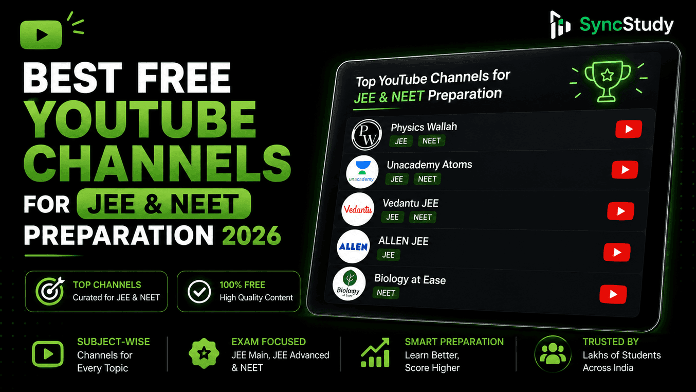 Best Free YouTube Channels for JEE & NEET Preparation 2026 | SyncStudy