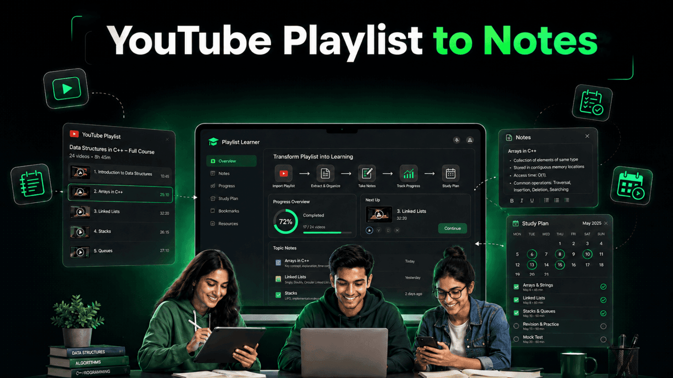 YouTube Playlist to Notes — How to Turn Any Playlist Into Notes